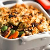 Crumble de carottes et cêpes