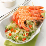 Etuvée de chou et sa brochette de gambas