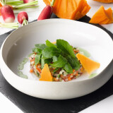 Tartare de légumes et roquette wasabi