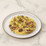 Tortilla lardons, champignons et ciboule