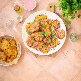 SMASHED POTATOES,  SAUCE TAHINI BETTERAVE