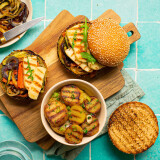 Burger aux légumes du soleil grillés
