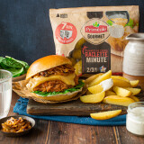 BURGER PULLED PORK, RACLETTE ET CONFIT D’OIGNON