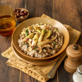 RISOTTO DE SARRASIN ET D’ASPERGES AUX CHAMPIGNONS