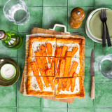 Tarte feuilletée aux carottes minutes Priméale, ricotta &#038; feta